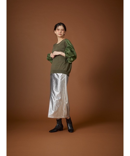 「DOLLUPOOPS」 7分袖ニット 38 ブラック レディース_画像4