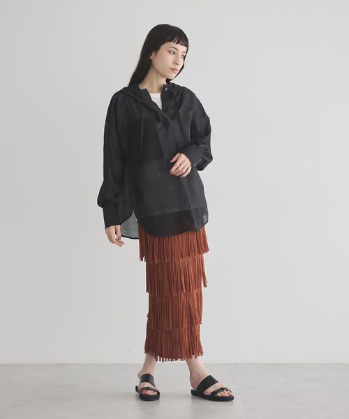 ブラウス シャツ シアーフーディーシャツ レディース : ZOZOTOWN Yahoo