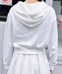 パーカー レース付胸ロゴスウェットショートジッ...の詳細画像5