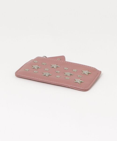 JIMMY CHOO ジミーチュウ ピンク レザー カードケース キーチェーン ピンク系 Jimmy Choo(ジミーチュウ) カードケース・名刺入れ