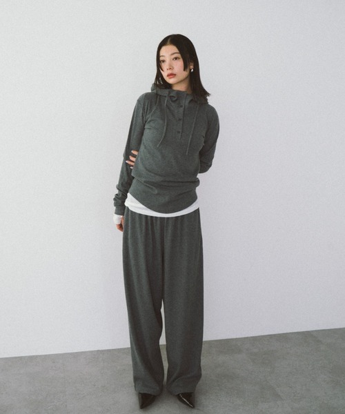 「HANNE」 イージーパンツ S グレー レディース_画像2