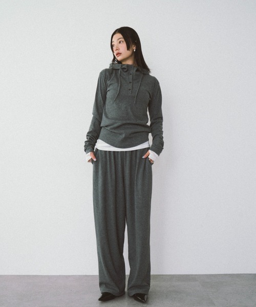 「HANNE」 イージーパンツ S グレー レディース_画像3