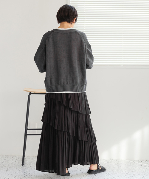 「JOURNAL STANDARD relume」 ニットカーディガン FREE チャコールグレー レディース_画像4
