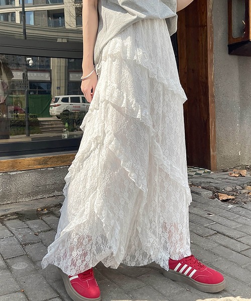 「MAISON DE THERESE」 ロングスカート L ホワイト レディース_画像5