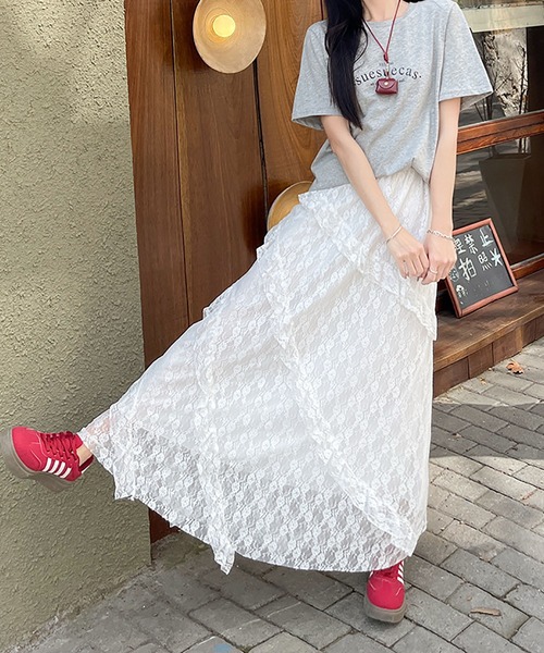 「MAISON DE THERESE」 ロングスカート L ホワイト レディース_画像7