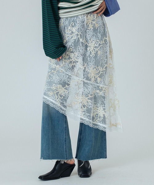 「ROSE BUD」 「CREOLME」スカート ONE SIZE ホワイト レディース_画像8