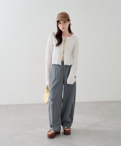 ジーンズ デニム デニムパンツ 「2サイズ展開/低身長サイズ」ヒッコリーカーブパンツ レディース