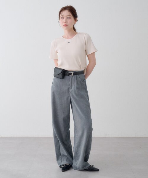 ジーンズ デニム デニムパンツ 「2サイズ展開/低身長サイズ」ヒッコリーカーブパンツ レディース
