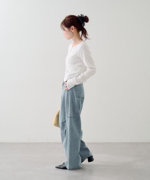 ジーンズ デニム デニムパンツ 「2サイズ展開/低身長サイズ」ヒッコリーカーブパンツ レディース