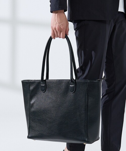 レザートートバッグ　メンズABAHOUSE 調整可能ストラップ付き　ZOZO ABAHOUSE GRAY トートバッグ 「ON/OFF兼用」ネオシボレザー トート