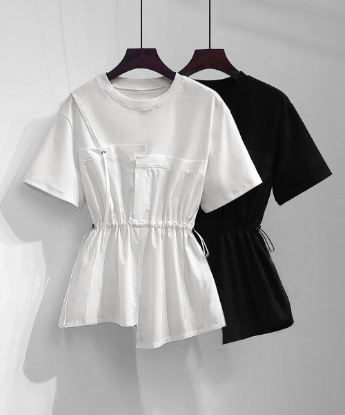 miniministore（ミニミニストア） ブラウス シャツ 半袖 ドッキング