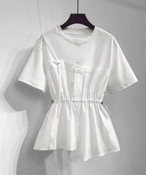 miniministore（ミニミニストア） ブラウス シャツ 半袖 ドッキング
