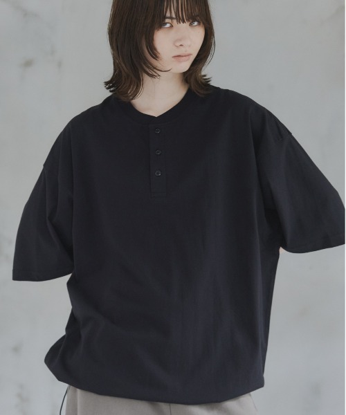 Confirm（コンファーム） tシャツ ヘンリーネック ドローコード T