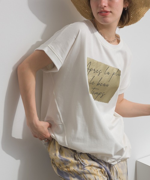 le colis（ルコリ） tシャツ 半袖 裾ドロスト半袖チュニック