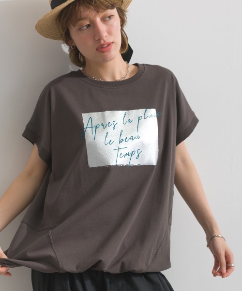 le colis（ルコリ） tシャツ 半袖 裾ドロスト半袖チュニック