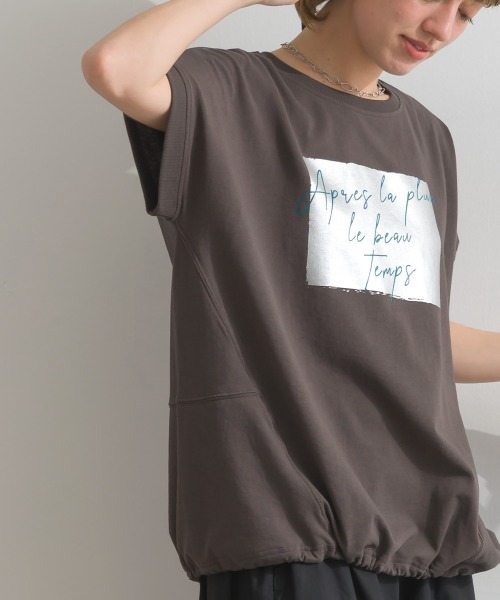 le colis（ルコリ） tシャツ 半袖 裾ドロスト半袖チュニック