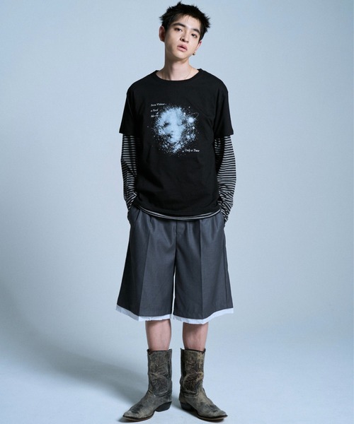 Camphor wood tシャツ GRAPHIC SPACE RHINESTONE TEE / ラインストーン