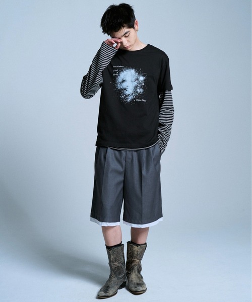 Camphor wood tシャツ GRAPHIC SPACE RHINESTONE TEE / ラインストーン