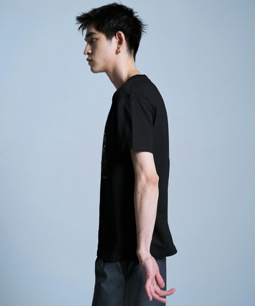 Camphor wood tシャツ GRAPHIC SPACE RHINESTONE TEE / ラインストーン