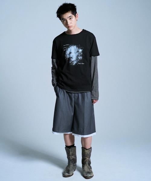 Camphor wood tシャツ GRAPHIC SPACE RHINESTONE TEE / ラインストーン