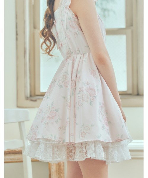 Mellfy Memory 花柄ワンピース ノースリーブ ピンク mellfy memory（メルフィーメモリー） ワンピース Love in rosy rose