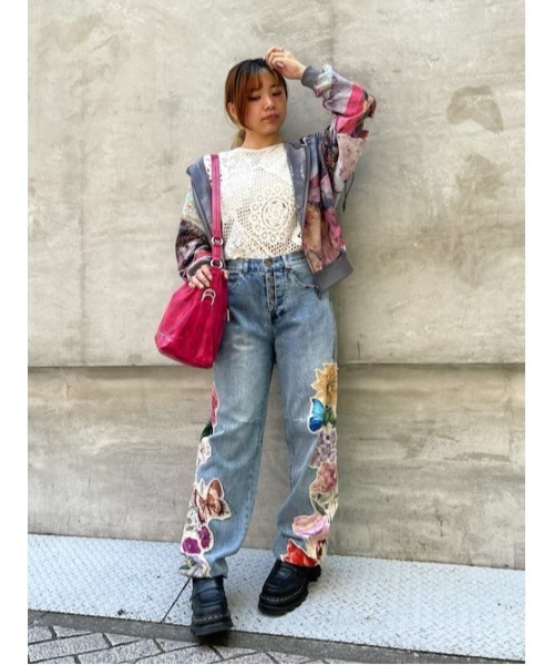 Desigual（デシグアル） tシャツ 半袖 クロシェ編みアシンメトリー