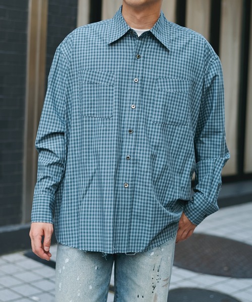 Name.（ネーム） シャツ T/R CHECK REGULAR SHIRT CUT OFF メンズ