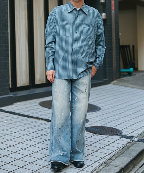 Name.（ネーム） シャツ T/R CHECK REGULAR SHIRT CUT OFF メンズ