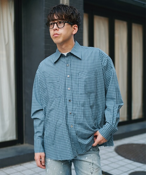 Name.（ネーム） シャツ T/R CHECK REGULAR SHIRT CUT OFF メンズ