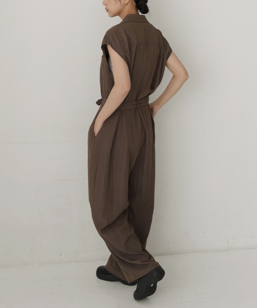 サロペット・オーバーオール・オールインワン louren summer tweed jumpsuits brown サロペット・オーバーオール・オールインワン louren summer tweed