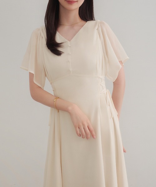 「CENEA」 半袖ワンピース MEDIUM チャコール レディース_画像5