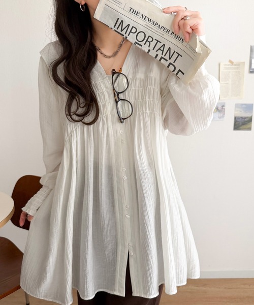 「classicalelf」 長袖チュニック LARGE ブルー レディース_画像5