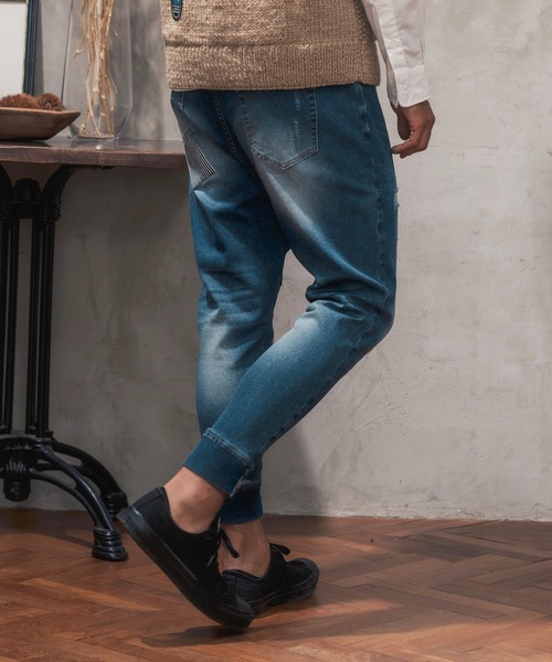 「CAMBIO」 デニムパンツ X-LARGE インディゴブルー メンズ_画像4