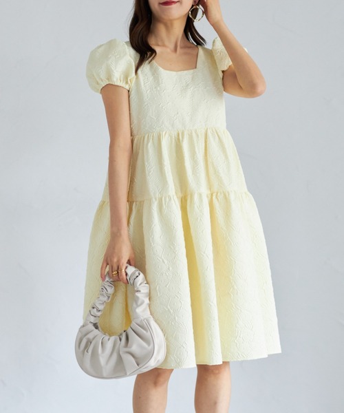 「tocco closet」 半袖ワンピース M ライトイエロー レディース_画像5