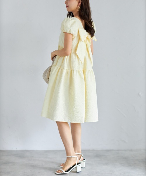 「tocco closet」 半袖ワンピース M ライトイエロー レディース_画像7