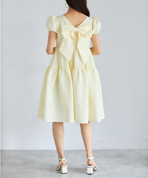 「tocco closet」 半袖ワンピース M ライトイエロー レディース_画像8