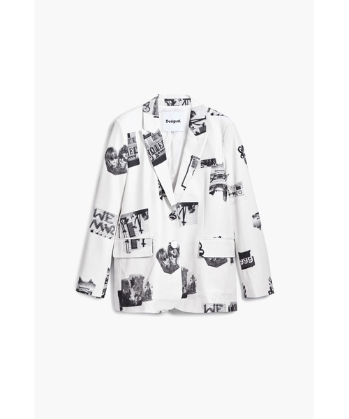 「Desigual」 テーラードジャケット L ホワイト レディース_画像3