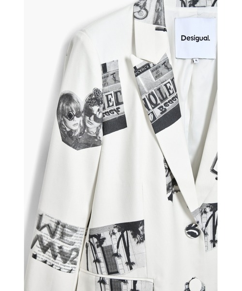 「Desigual」 テーラードジャケット L ホワイト レディース_画像4