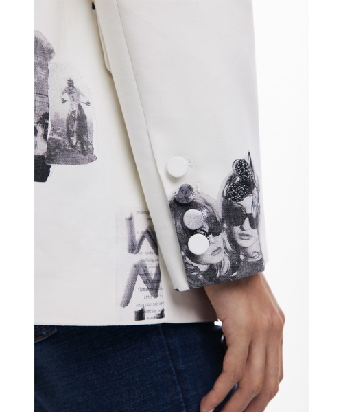 「Desigual」 テーラードジャケット L ホワイト レディース_画像5