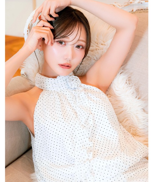 DAZZY キャバドレス 花柄 ホルターネック ミニ丈 DAZZY（デイジー） パーティードレス ドレス ホルターネックドット