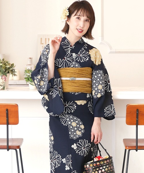 yulie 浴衣 ＼19種類から選べるレディース3点セット／「大人浴衣+