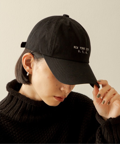AcneStudiosパイピング入り ロゴキャップ レディース ブラック Acne Studios アクネストゥディオズ ベースボールキャップ FN-UX