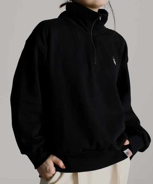 トレーナー スウェット 「U.S.POLO ASSN./ユーエスポロアッスン」裏起毛ハーフジッププルオーバー レディース