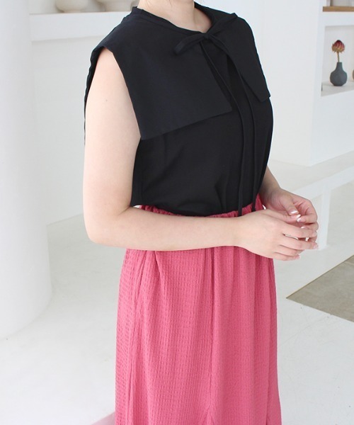 MODE ROBE タンクトップ ノースリーブ セーラーカラー付きタンク