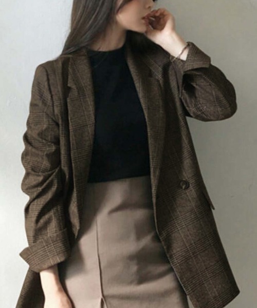 ジャケット テーラードジャケット チェック柄テーラードジャケット