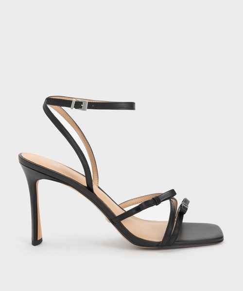 CHARLES ＆ KEITH サンダル レザー ボウストラッピーサンダル