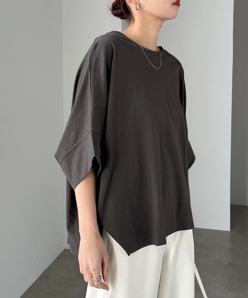 tシャツ コットン天竺ドルマンTシャツ レディース | andme | 21