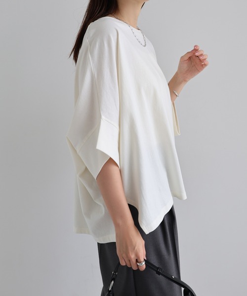 tシャツ コットン天竺ドルマンTシャツ レディース | andme | 09