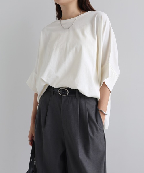 tシャツ コットン天竺ドルマンTシャツ レディース | andme | 04