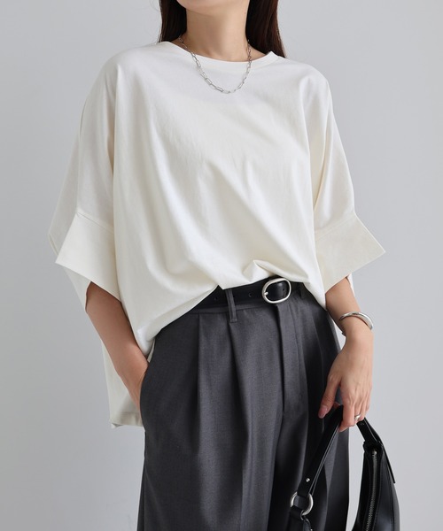 tシャツ コットン天竺ドルマンTシャツ レディース | andme | 05